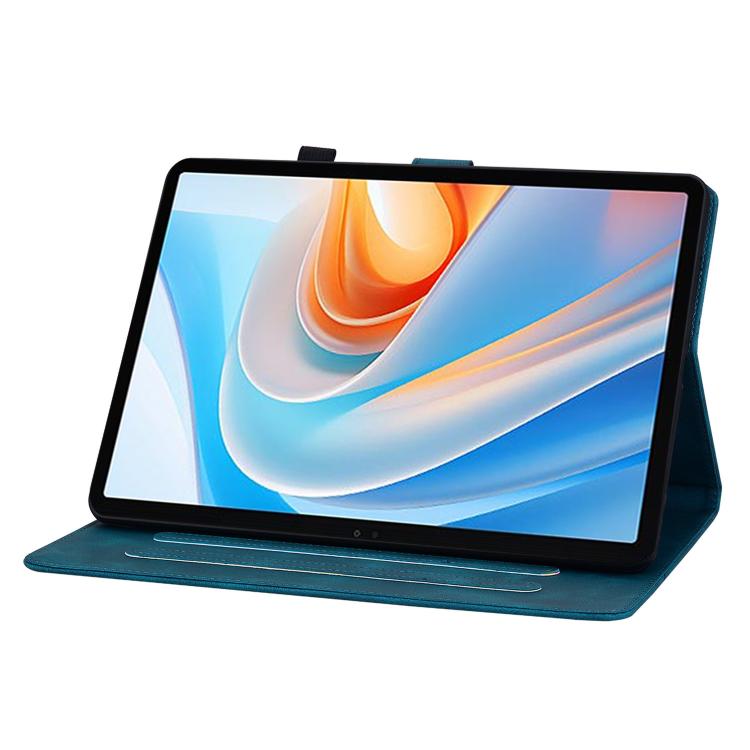 For itel VistaTab 30 Lily Embossed Leather Tablet Case(Dark Blue) - Others by PMC TechLife | Online Shopping South Africa | PMC TechLife | Buy Now Pay Later Mobicred
