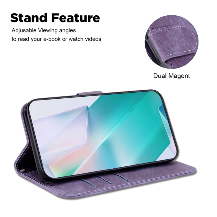 For Samsung Galaxy S25 5G Little Tiger Embossed Leather Phone Case(Purple) - free shipping - PMC Jewellery - Order now!