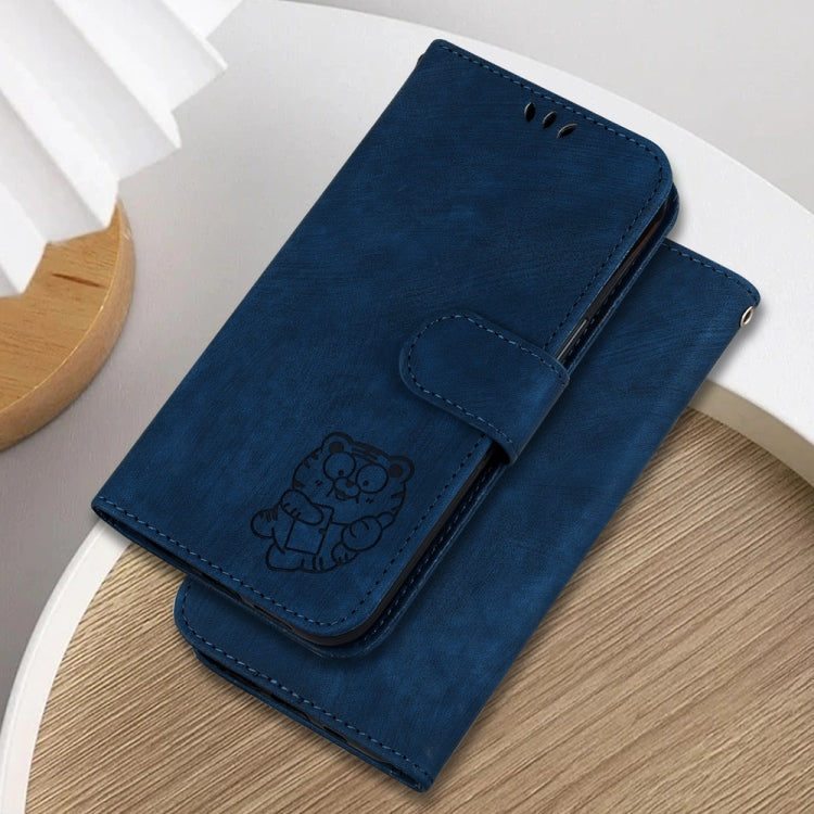 For Samsung Galaxy S25+ 5G Little Tiger Embossed Leather Phone Case(Dark Blue) - free shipping - PMC Jewellery - Order now!