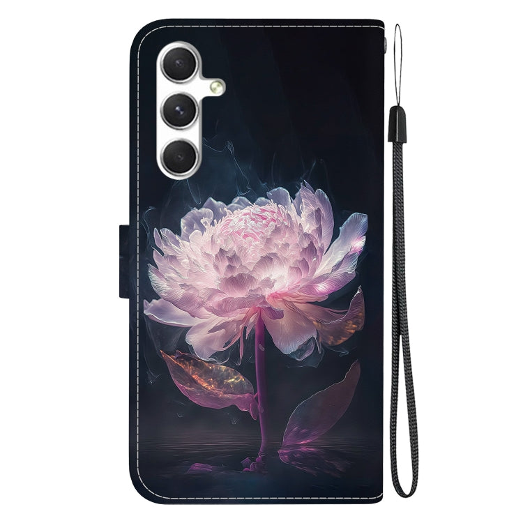 For Samsung Galaxy S25 5G Crystal Texture Colored Drawing Leather Phone Case(Purple Peony) - free shipping - PMC Jewellery - Order now!