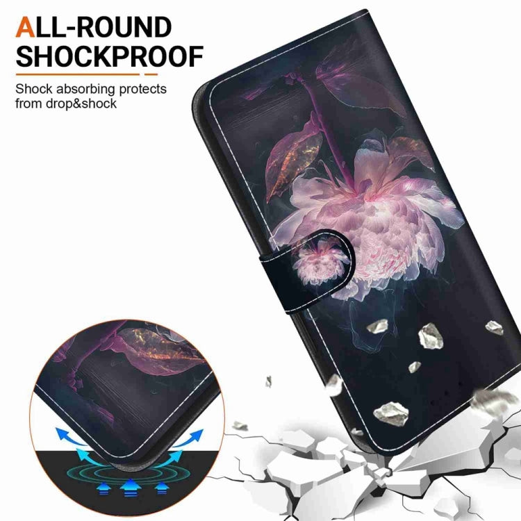 For Samsung Galaxy S25 5G Crystal Texture Colored Drawing Leather Phone Case(Purple Peony) - free shipping - PMC Jewellery - Order now!