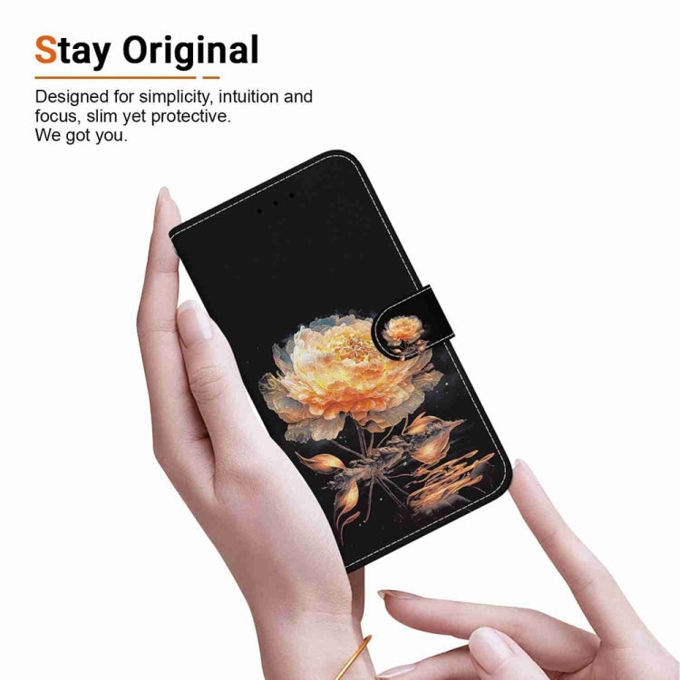 For Samsung Galaxy S25+ 5G Crystal Texture Colored Drawing Leather Phone Case(Gold Peony) - free shipping - PMC Jewellery - Order now!