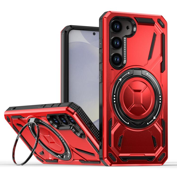 For Samsung Galaxy S25 5G Armor II Series MagSafe Magnetic Holder Phone Case(Red) - free shipping - PMC Jewellery - Order now!