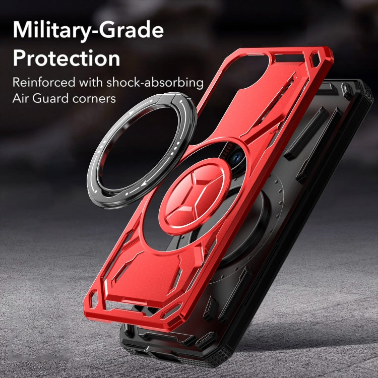 For Samsung Galaxy S25 5G Armor II Series MagSafe Magnetic Holder Phone Case(Red) - free shipping - PMC Jewellery - Order now!