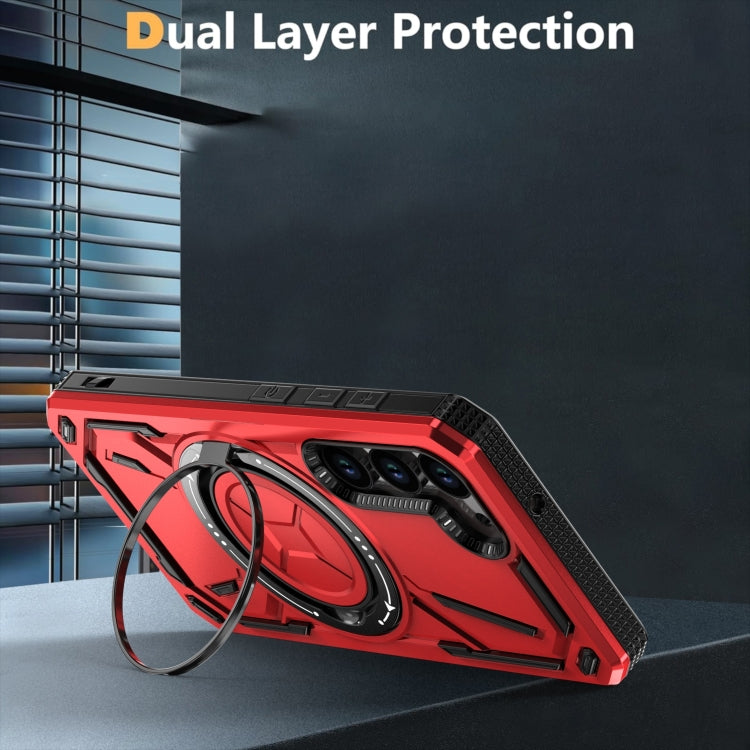 For Samsung Galaxy S25 5G Armor II Series MagSafe Magnetic Holder Phone Case(Red) - free shipping - PMC Jewellery - Order now!