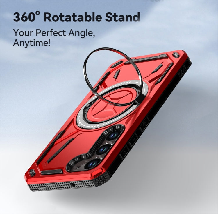 For Samsung Galaxy S25 5G Armor II Series MagSafe Magnetic Holder Phone Case(Red) - free shipping - PMC Jewellery - Order now!