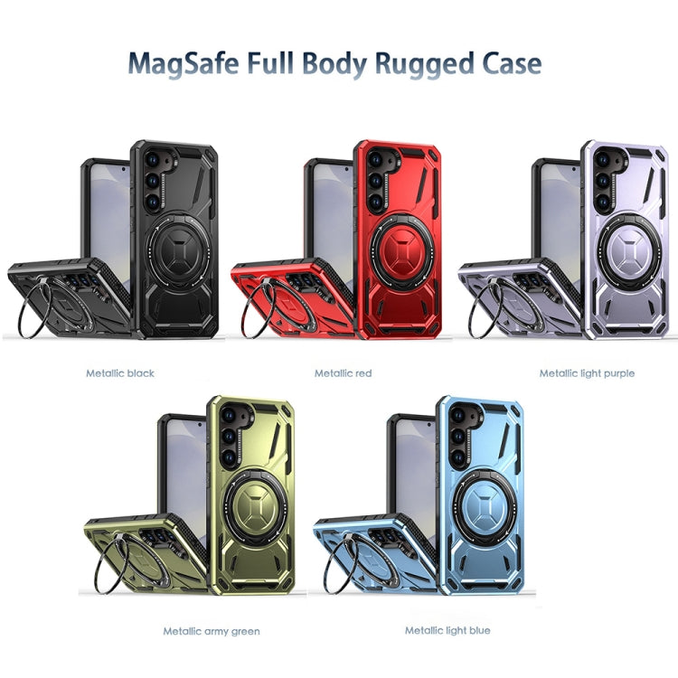 For Samsung Galaxy S25 5G Armor II Series MagSafe Magnetic Holder Phone Case(Light Purple) - Galaxy S25 5G Cases by PMC Jewellery | Online Shopping South Africa | PMC Jewellery | Buy Now Pay Later Mobicred