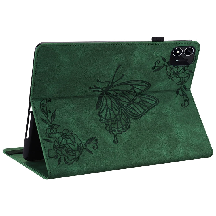 For itel Pad One 10.1 Butterfly Flower Embossed Leather Tablet Case(Green) - Others by PMC TechLife | Online Shopping South Africa | PMC TechLife | Buy Now Pay Later Mobicred
