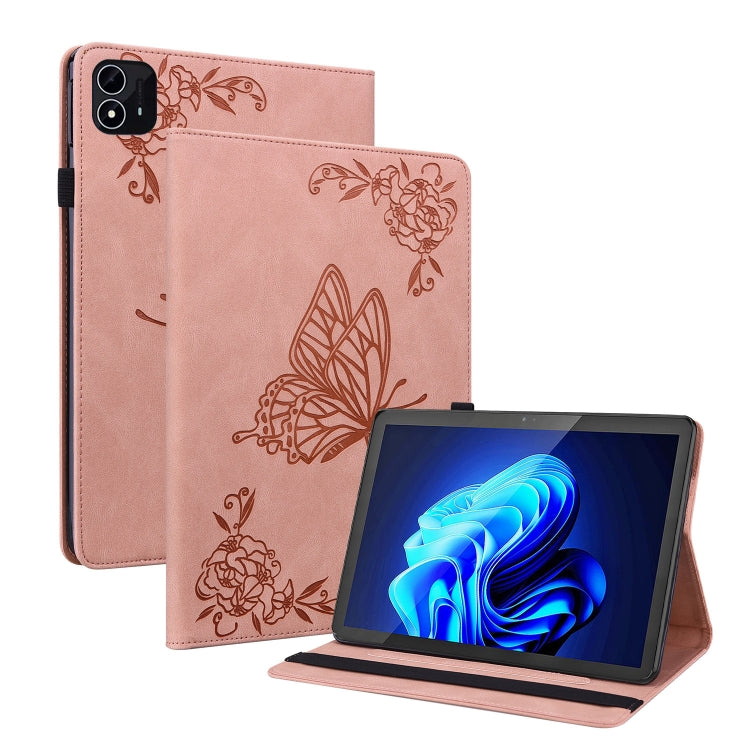 For itel Pad One 10.1 Butterfly Flower Embossed Leather Tablet Case(Rose Gold) - free shipping - PMC TechLife - Order now!