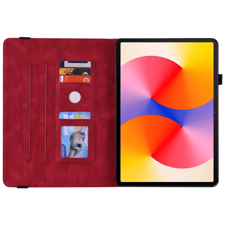 For Huawei MatePad SE 11 2024 Butterfly Flower Embossed Leather Tablet Case(Red) - Huawei by PMC Jewellery | Online Shopping South Africa | PMC Jewellery | Buy Now Pay Later Mobicred