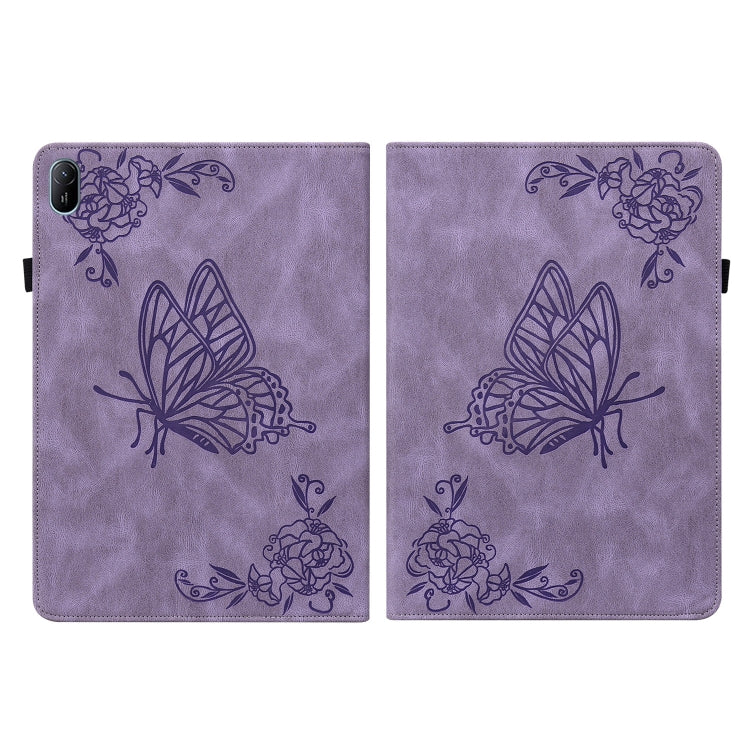 For Huawei MatePad SE 11 2024 Butterfly Flower Embossed Leather Tablet Case(Purple) - free shipping - PMC Jewellery - Order now!