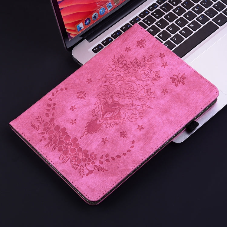 For Huawei MatePad SE 11 2024 Butterfly Rose Embossed Leather Tablet Case(Rose Red) - Huawei by PMC Jewellery | Online Shopping South Africa | PMC Jewellery | Buy Now Pay Later Mobicred