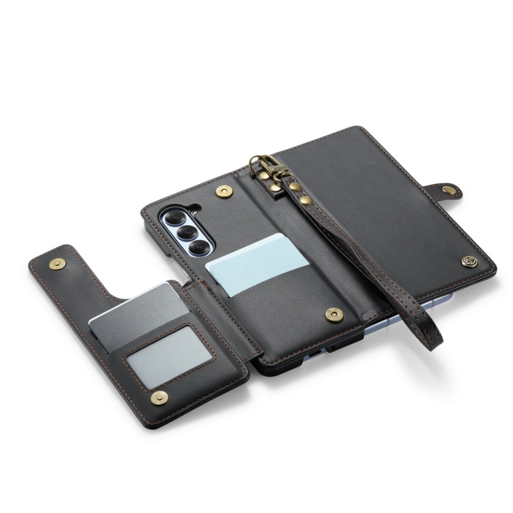 For Samsung Galaxy Z Fold6 5G CaseMe C22 PC+TPU Business Style RFID Anti-theft Lanyard Leather Phone Case with Pen Slot(Black) - free shipping - PMC Jewellery - Order now!