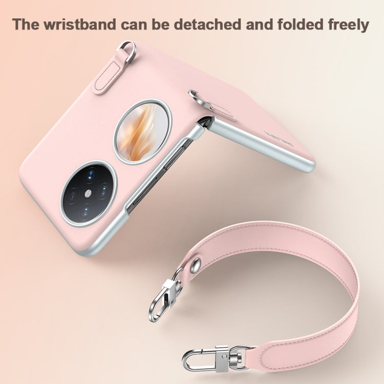 For Huawei P50 Pocket / Pocket S SULADA Skin Feel Liquid Leather Phone Case with Strap(Pink) - free shipping - PMC TechLife - Order now!