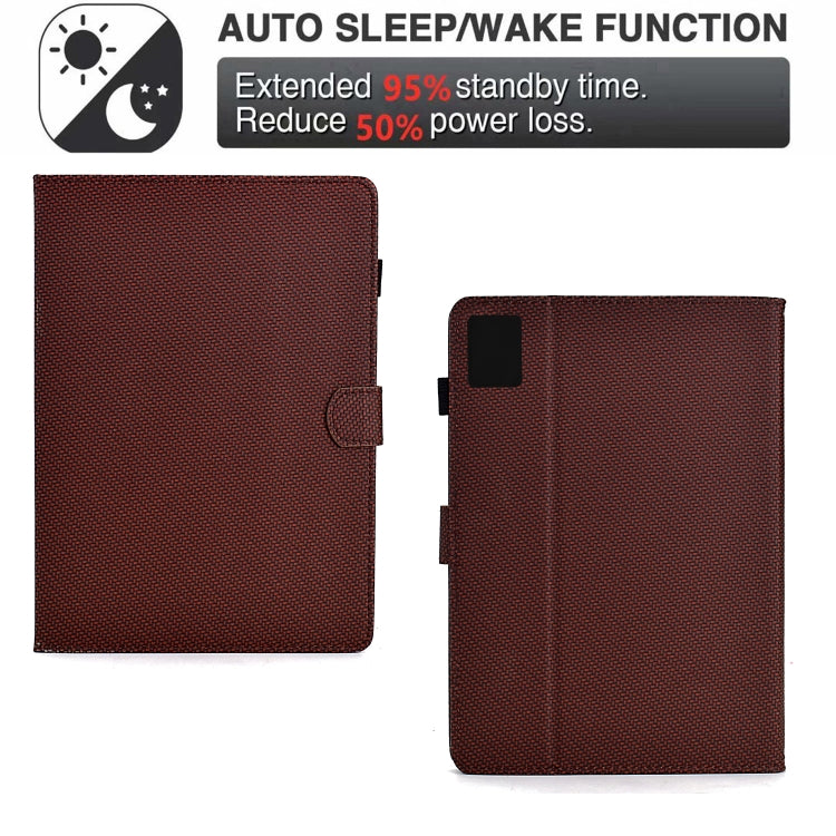 For Lenovo Tab M11 / Xiaoxin Pad 2024 Solid Color Fiber Texture Smart Tablet Leather Case(Brown) - Lenovo by PMC Jewellery | Online Shopping South Africa | PMC Jewellery | Buy Now Pay Later Mobicred