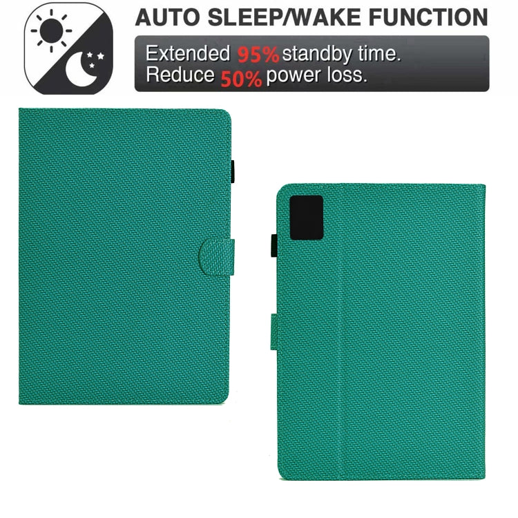 For Lenovo Tab M11 / Xiaoxin Pad 2024 Solid Color Fiber Texture Smart Tablet Leather Case(Lake Green) - Lenovo by PMC Jewellery | Online Shopping South Africa | PMC Jewellery | Buy Now Pay Later Mobicred