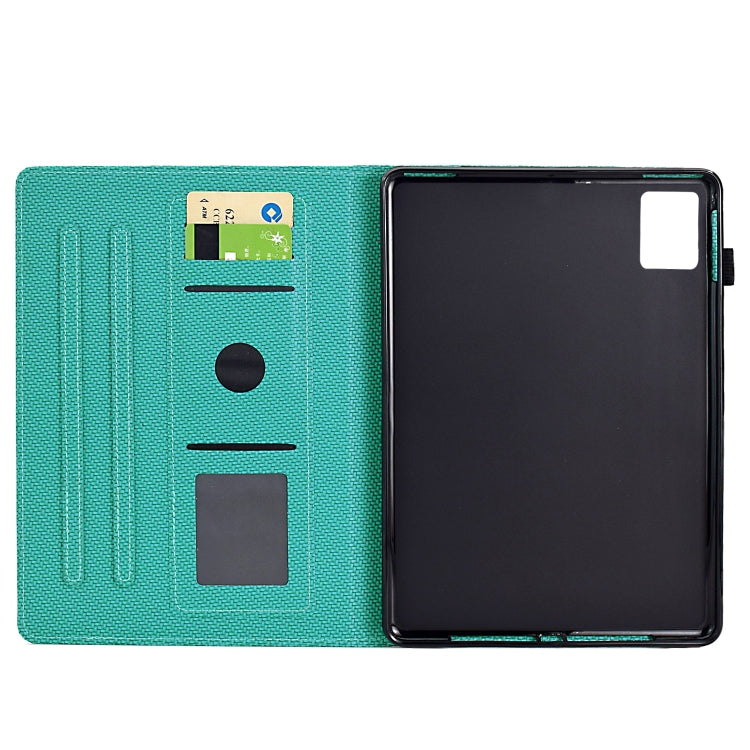 For Lenovo Tab M11 / Xiaoxin Pad 2024 Solid Color Fiber Texture Smart Tablet Leather Case(Lake Green) - Lenovo by PMC Jewellery | Online Shopping South Africa | PMC Jewellery | Buy Now Pay Later Mobicred