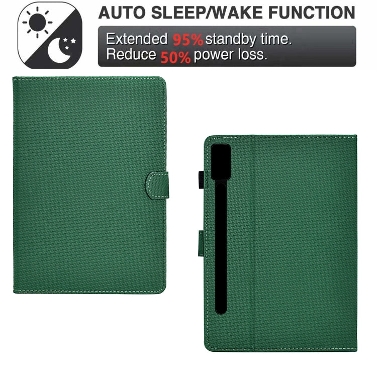 For Lenovo Tab P12 Solid Color Fiber Texture Smart Tablet Leather Case(Green) - Lenovo by PMC TechLife | Online Shopping South Africa | PMC TechLife | Buy Now Pay Later Mobicred