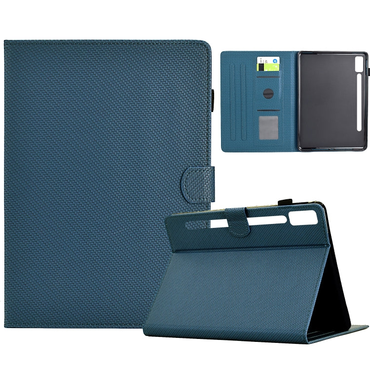 For Lenovo Tab P12 Solid Color Fiber Texture Smart Tablet Leather Case(Royal Blue) - Lenovo by PMC TechLife | Online Shopping South Africa | PMC TechLife | Buy Now Pay Later Mobicred