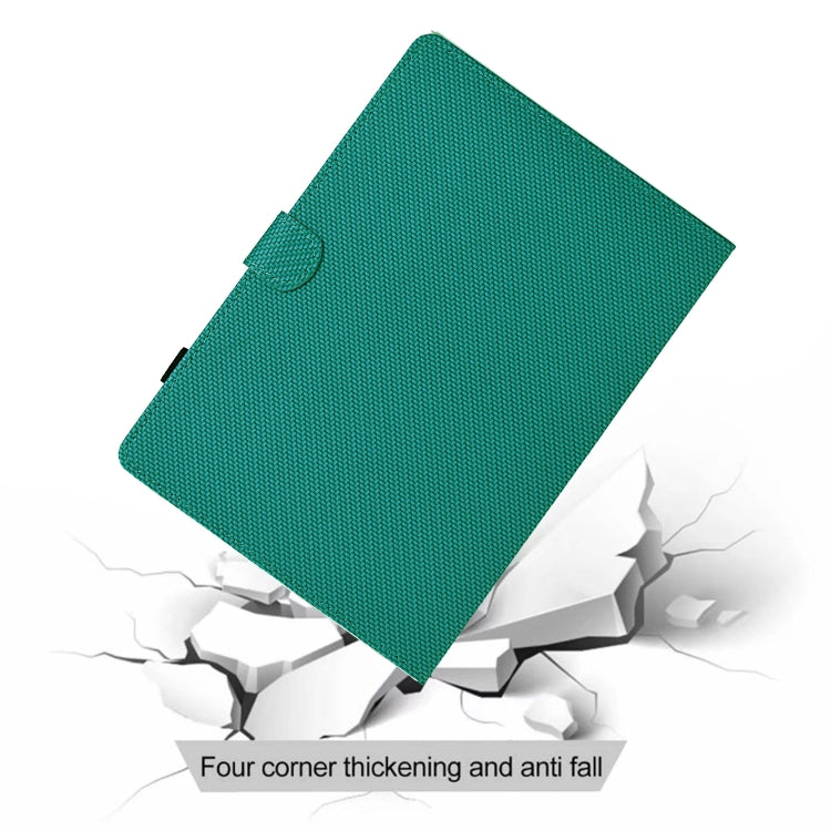 For Lenovo Tab P12 Solid Color Fiber Texture Smart Tablet Leather Case(Lake Green) - Lenovo by PMC TechLife | Online Shopping South Africa | PMC TechLife | Buy Now Pay Later Mobicred