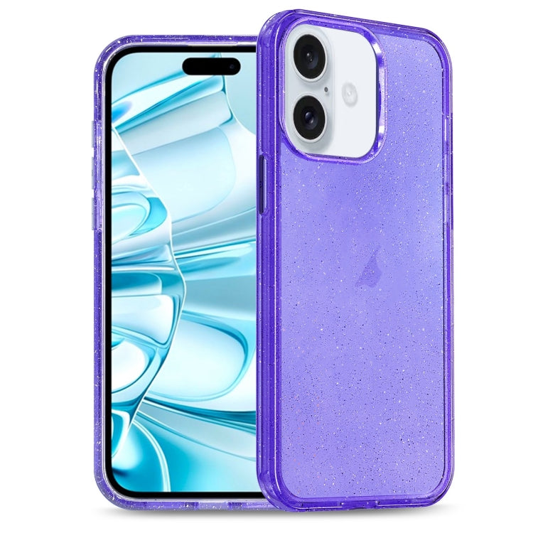 For iPhone 16 Plus Glitter Powder TPU Hybrid PC Phone Case(Purple) - free shipping - PMC TechLife - Order now!