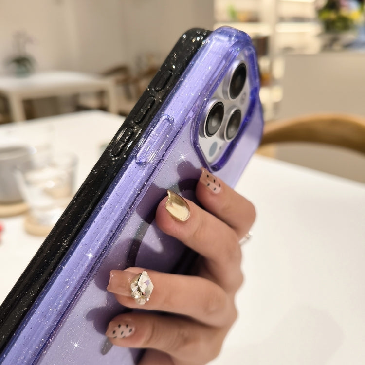 For iPhone 16 Glitter Powder TPU Hybrid PC MagSafe Phone Case(Purple) - iPhone 16 Cases by PMC TechLife | Online Shopping South Africa | PMC TechLife | Buy Now Pay Later Mobicred