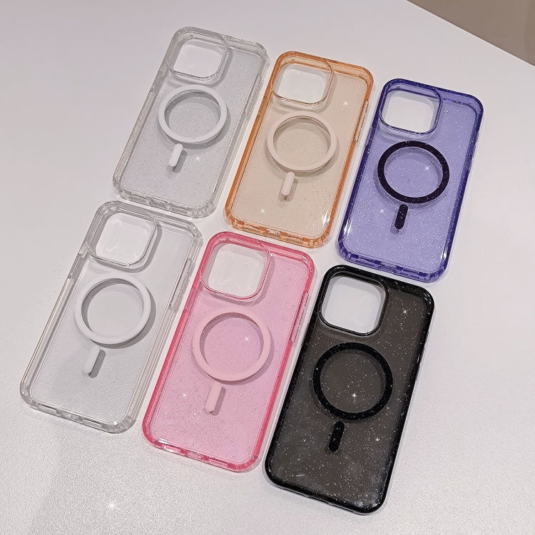 For iPhone 16 Pro Glitter Powder TPU Hybrid PC MagSafe Phone Case(Transparent) - iPhone 16 Pro Cases by PMC TechLife | Online Shopping South Africa | PMC TechLife | Buy Now Pay Later Mobicred