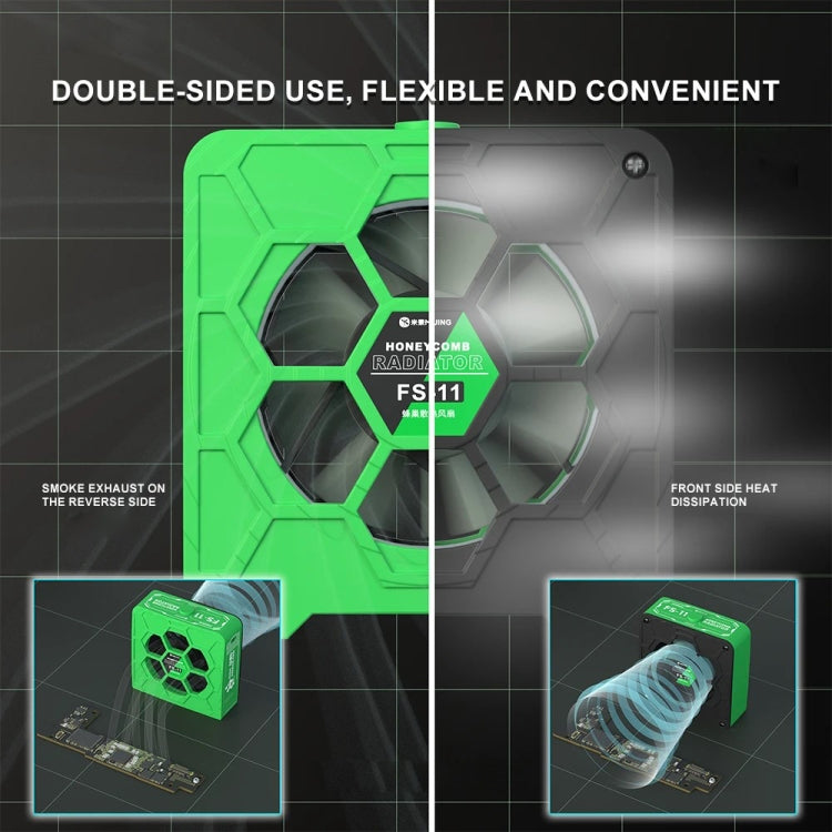 Mijing FS-11 Cooling + UV Curing + Smoke Extraction Honeycomb Radiating Fan(Green) - Others by MIJING | Online Shopping South Africa | PMC TechLife | Buy Now Pay Later Mobicred