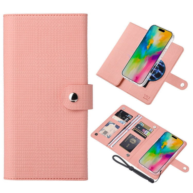 For iPhone 16 Pro ViLi GHA-C Series RFID MagSafe Magnetic Flip Leather Phone Case(Pink) - free shipping - PMC TechLife - Order now!