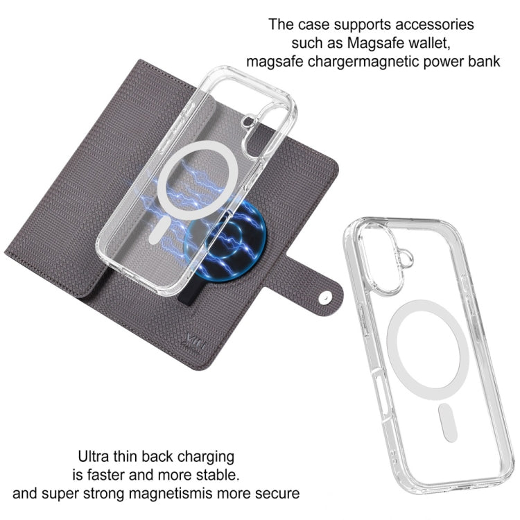 For iPhone 16 Pro Max ViLi GHA-C Series RFID MagSafe Magnetic Flip Leather Phone Case(Grey) - free shipping - PMC TechLife - Order now!