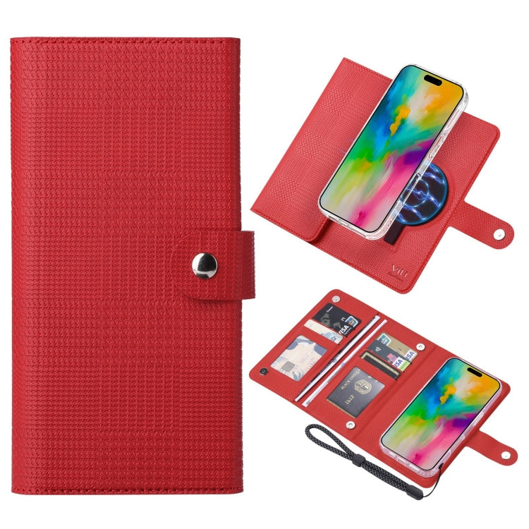 For iPhone 16 Pro Max ViLi GHA-C Series RFID MagSafe Magnetic Flip Leather Phone Case(Red) - free shipping - PMC TechLife - Order now!