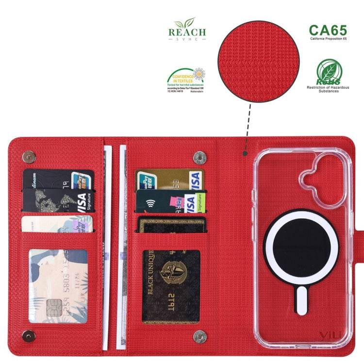 For iPhone 15 Pro Max ViLi GHA-C Series RFID MagSafe Magnetic Flip Leather Phone Case(Red) - free shipping - PMC Jewellery - Order now!