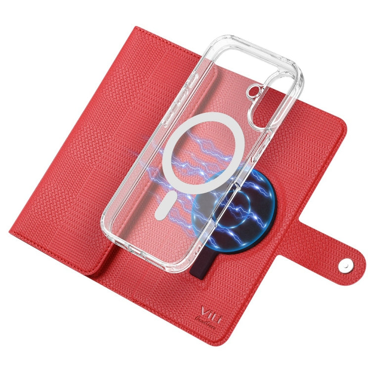 For iPhone 15 Pro Max ViLi GHA-C Series RFID MagSafe Magnetic Flip Leather Phone Case(Red) - free shipping - PMC Jewellery - Order now!