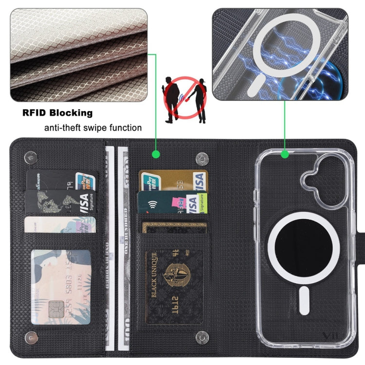 For iPhone 13 Pro Max ViLi GHA-C Series RFID MagSafe Magnetic Flip Leather Phone Case(Black) - free shipping - PMC Jewellery - Order now!