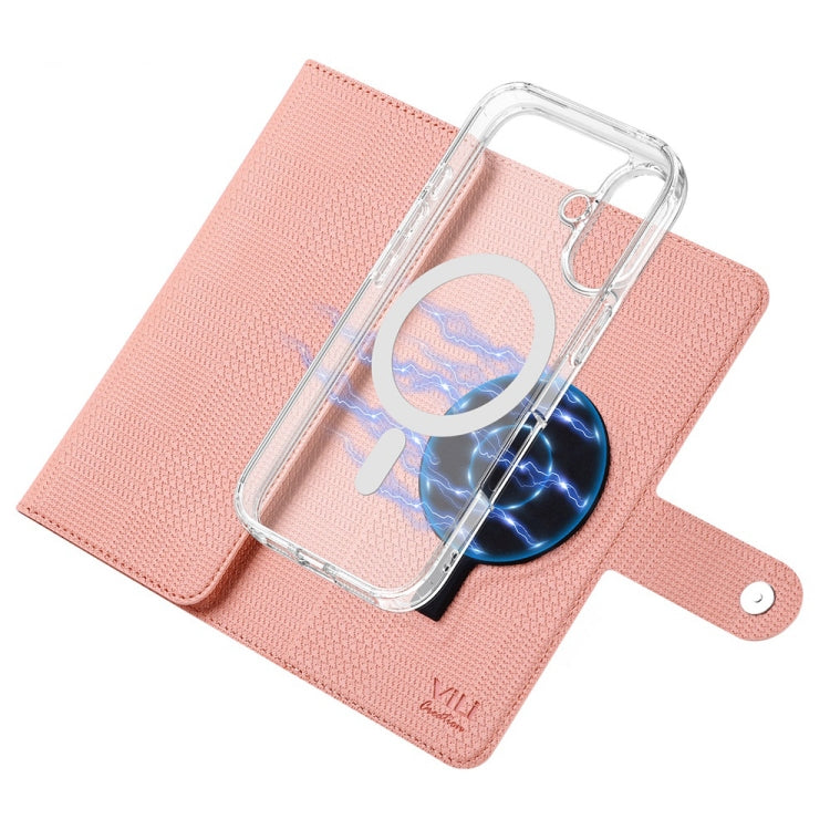 For iPhone 13 ViLi GHA-C Series RFID MagSafe Magnetic Flip Leather Phone Case(Pink) - free shipping - PMC Jewellery - Order now!