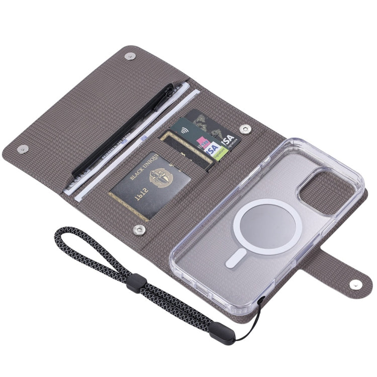 For iPhone 16 ViLi GHB-C Series RFID MagSafe Magnetic Flip Leather Phone Case(Grey) - iPhone 16 Cases by ViLi | Online Shopping South Africa | PMC TechLife | Buy Now Pay Later Mobicred