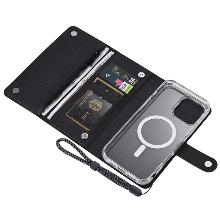 For iPhone 16 ViLi GHB-C Series RFID MagSafe Magnetic Flip Leather Phone Case(Black) - iPhone 16 Cases by ViLi | Online Shopping South Africa | PMC TechLife | Buy Now Pay Later Mobicred