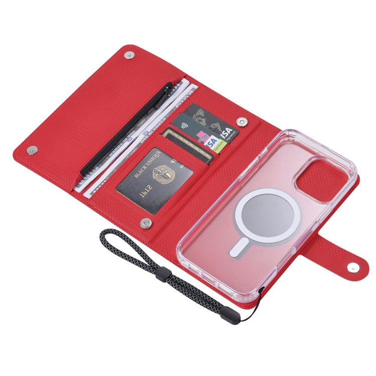 For iPhone 13 Pro ViLi GHB-C Series RFID MagSafe Magnetic Flip Leather Phone Case(Red) - free shipping - PMC Jewellery - Order now!