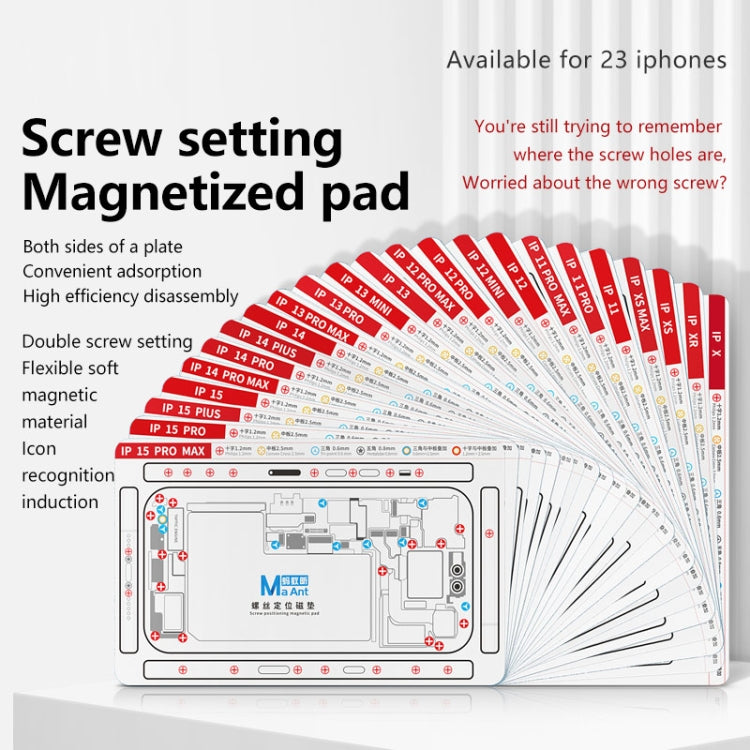 For iPhone 15 Pro Max MaAnt Double-sided Screw Positioning Flexible Soft Magnetic Pad - Magnetic Screws Mat by MaAnt | Online Shopping South Africa | PMC TechLife | Buy Now Pay Later Mobicred