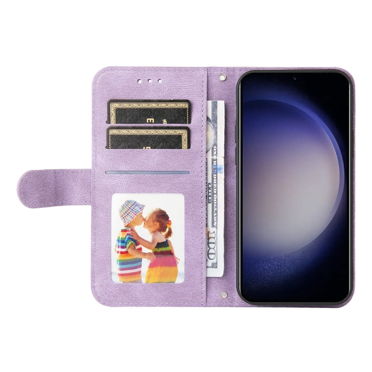 For Samsung Galaxy S25 5G Skin Feel Life Tree Metal Button Leather Phone Case(Purple) - Galaxy S25 5G Cases by PMC Jewellery | Online Shopping South Africa | PMC Jewellery | Buy Now Pay Later Mobicred