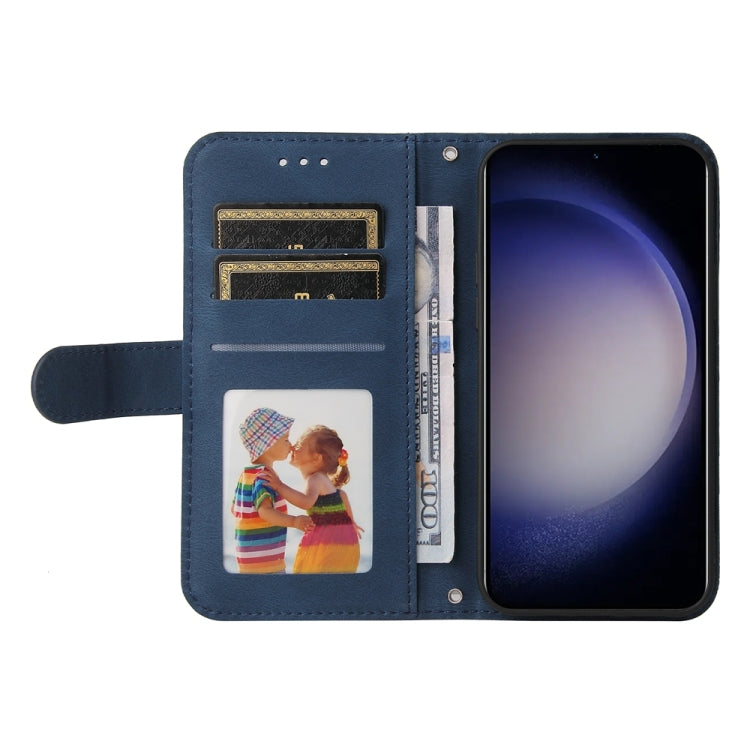 For Samsung Galaxy S25 5G Skin Feel Life Tree Metal Button Leather Phone Case(Blue) - Galaxy S25 5G Cases by PMC Jewellery | Online Shopping South Africa | PMC Jewellery | Buy Now Pay Later Mobicred
