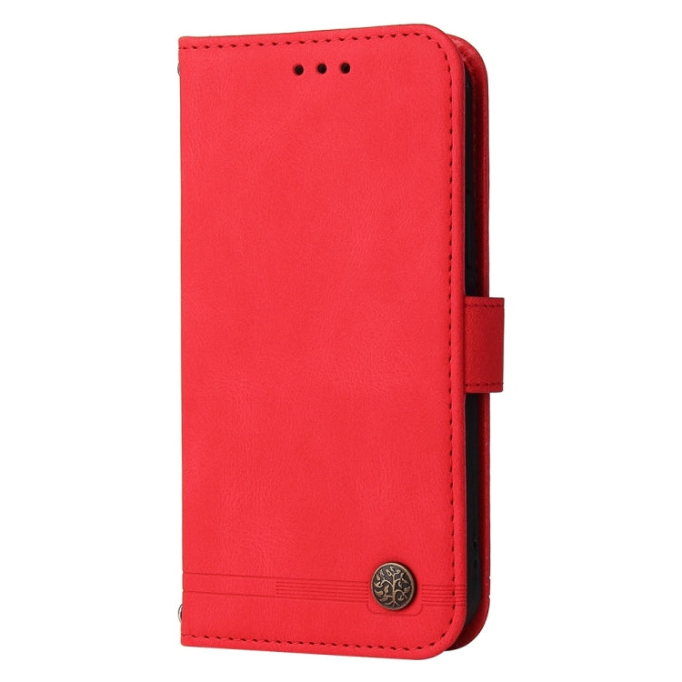 For Samsung Galaxy S25+ 5G Skin Feel Life Tree Metal Button Leather Phone Case(Red) - Galaxy S25+ 5G Cases by PMC Jewellery | Online Shopping South Africa | PMC Jewellery | Buy Now Pay Later Mobicred