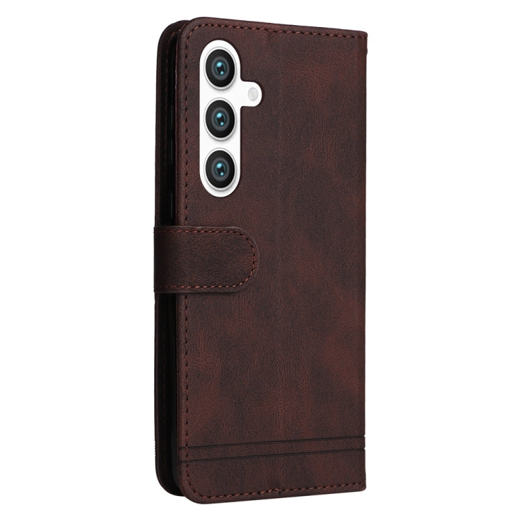 For Samsung Galaxy S25+ 5G Skin Feel Life Tree Metal Button Leather Phone Case(Brown) - Galaxy S25+ 5G Cases by PMC Jewellery | Online Shopping South Africa | PMC Jewellery | Buy Now Pay Later Mobicred