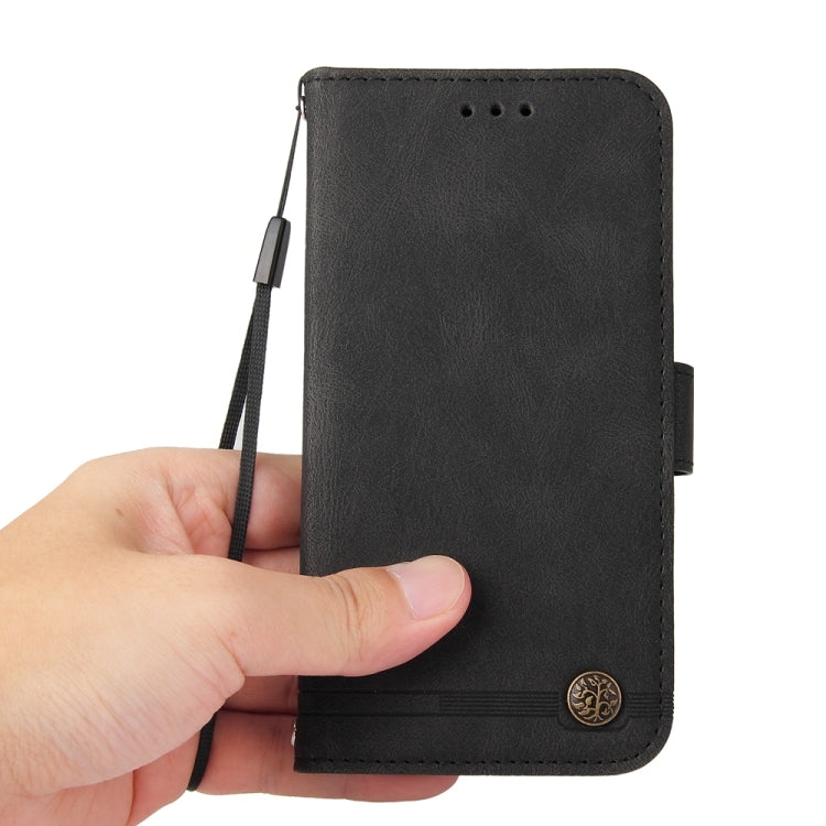 For Samsung Galaxy S25+ 5G Skin Feel Life Tree Metal Button Leather Phone Case(Black) - Galaxy S25+ 5G Cases by PMC Jewellery | Online Shopping South Africa | PMC Jewellery | Buy Now Pay Later Mobicred