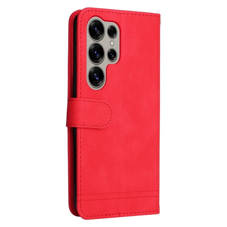 For Samsung Galaxy S25 Ultra 5G Skin Feel Life Tree Metal Button Leather Phone Case(Red) - Galaxy S25 Ultra 5G Cases by PMC TechLife | Online Shopping South Africa | PMC TechLife | Buy Now Pay Later Mobicred