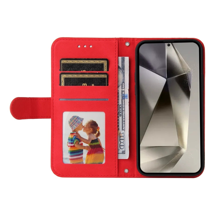 For Samsung Galaxy S25 Ultra 5G Skin Feel Life Tree Metal Button Leather Phone Case(Red) - Galaxy S25 Ultra 5G Cases by PMC TechLife | Online Shopping South Africa | PMC TechLife | Buy Now Pay Later Mobicred