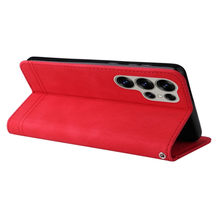 For Samsung Galaxy S25 Ultra 5G Skin Feel Life Tree Metal Button Leather Phone Case(Red) - Galaxy S25 Ultra 5G Cases by PMC TechLife | Online Shopping South Africa | PMC TechLife | Buy Now Pay Later Mobicred
