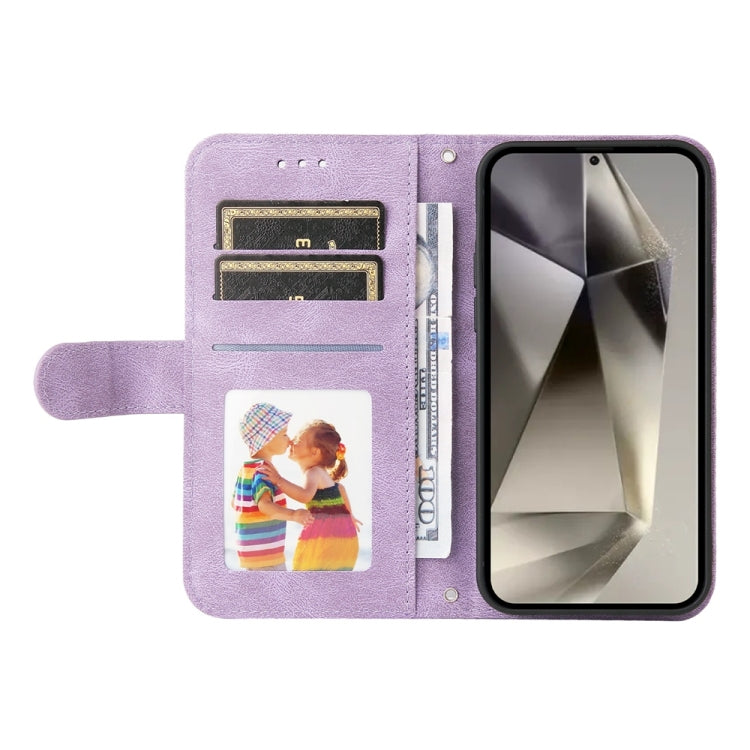 For Samsung Galaxy S25 Ultra 5G Skin Feel Life Tree Metal Button Leather Phone Case(Purple) - Galaxy S25 Ultra 5G Cases by PMC TechLife | Online Shopping South Africa | PMC TechLife | Buy Now Pay Later Mobicred