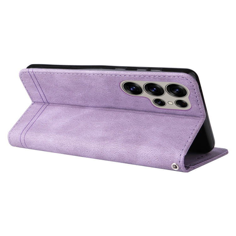 For Samsung Galaxy S25 Ultra 5G Skin Feel Life Tree Metal Button Leather Phone Case(Purple) - Galaxy S25 Ultra 5G Cases by PMC TechLife | Online Shopping South Africa | PMC TechLife | Buy Now Pay Later Mobicred