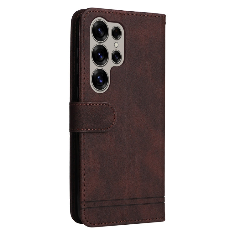 For Samsung Galaxy S25 Ultra 5G Skin Feel Life Tree Metal Button Leather Phone Case(Brown) - Galaxy S25 Ultra 5G Cases by PMC TechLife | Online Shopping South Africa | PMC TechLife | Buy Now Pay Later Mobicred